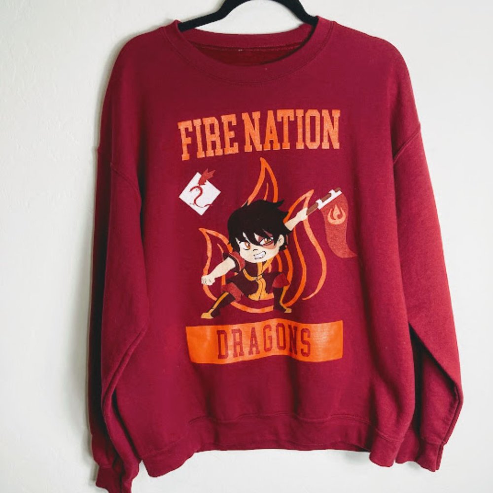 Nickelodeon Avatar Fire National Dragons Red Sweatshirt Large - Box Lunch